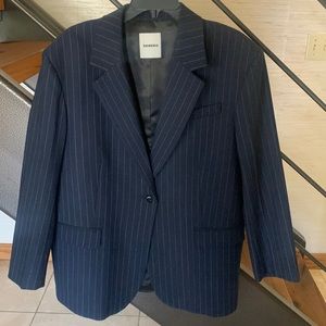 Sandro navy pinstriped oversized blazer